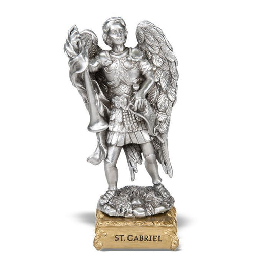 4 1/2" Pewter Saint Gabriel Stat