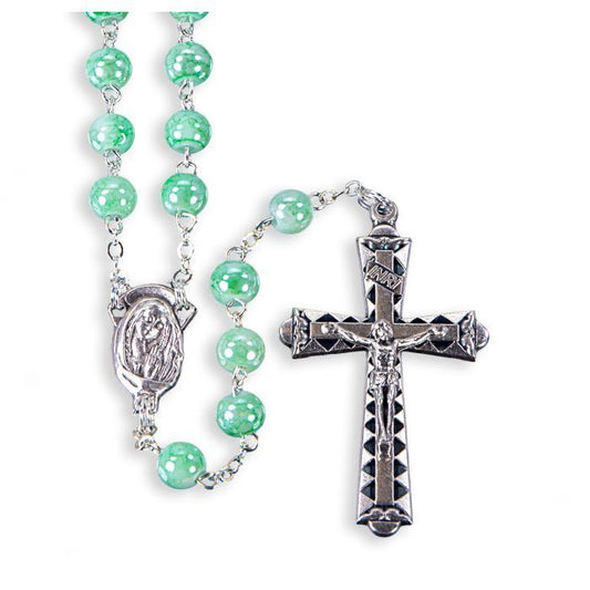 6mm Mint Marbleized Rosary 2308-MN