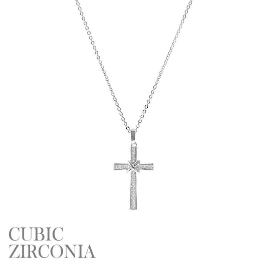 4 CR RH CUBIC ZIRCONIA CROSS NEC