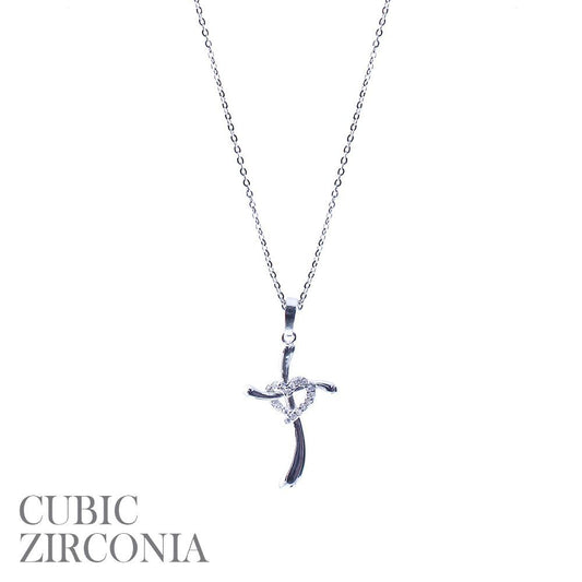 6 CR RH cubic zirconia cross nec