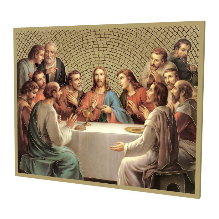 Gold Foil Mosaic Plaque of The Last Supper.