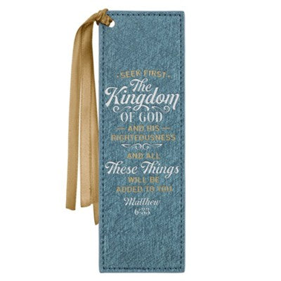 Seek First the Kingdom of God Faux Leather Bookmark