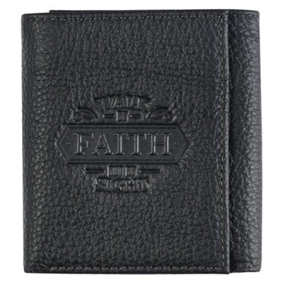 Walk By Faith, Leather Wallet, Black