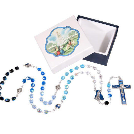 5mm x 6mm Glass Bead Our Lady of Fatima Rosary