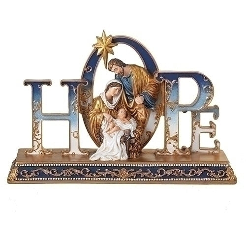 6.25"H HOPE HOLY FAMILY BLUE &